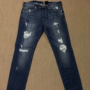 H&M 34x32 Trashed Skinny Jeans